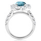 3 1/2Ct TW Blue & White Diamond Halo Engagement Ring 14k White Gold Lab Grown