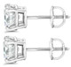 Certified 4 Ct TW Round Lab Grown Ideal Cut Screw Back Studs 14k White Gold