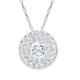 2 1/5Ct TW Diamond (1ct center) Round Halo Pendant White Gold Necklace