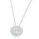 2 1/5Ct TW Diamond (1ct center) Round Halo Pendant White Gold Necklace