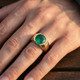 Certified 2.69Ct 9mm Emerald Solitaire Elon Ring 14k Gold Lab Grown