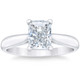 Platinum 1 Ct Radiant Cut Diamond Solitaire Engagement Ring Lab Grown
