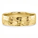 Men's Polished Hammered Wedding Band 14k Gold or Platinum