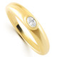 Oval Diamond 14k Yellow Gold Stackable Dome Polished Band Bezel Ring Lab Grown