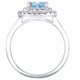 8x6mm Aquamarine & Diamond Halo Ring 14k White Gold