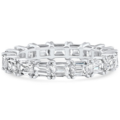 3 - 6 Ct East West Emerald Cut Diamond Eternity Wedding Ring 14k Gold ...