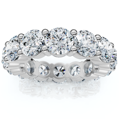 5Ct Diamond Prong Eternity Ring 14k Gold Lab Grown Women's Anniversary Band