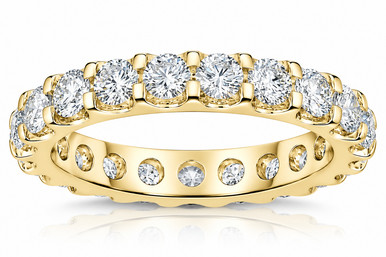 2 Ct Moissanite Eternity Ring Womens Wedding Band 14k Yellow Gold