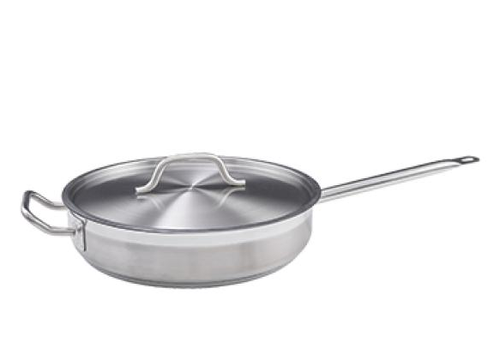 Winco SSET-3 3 Qt Stainless Steel Saute Pan with Lid - SAUTE3SS