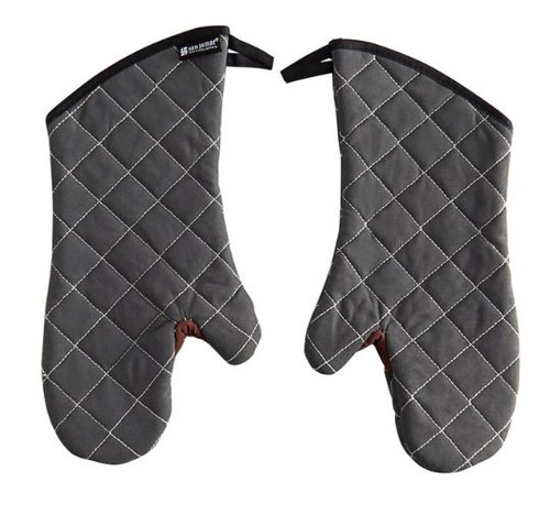 San Jamar 800FG15-BK 15" Bestguard Gray Oven Mitts with WebGuard Plus Protection