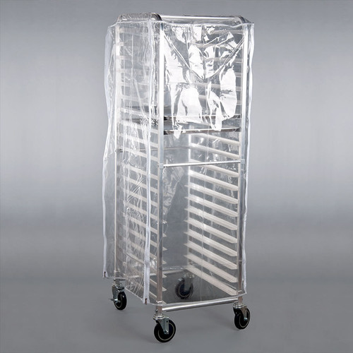 Winco ALRK-20-CV Bun Pan Rack Cover Clear Heavy Duty Plastic with 3 Zippers - 7.9 Mils