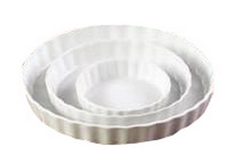 CAC QCD-10 White China Fluted Quiche Dish 42 oz - QCD10
