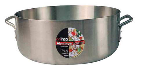 Winco ALB-35 35 Qt. Aluminum Brazier Pan - BRAZ35