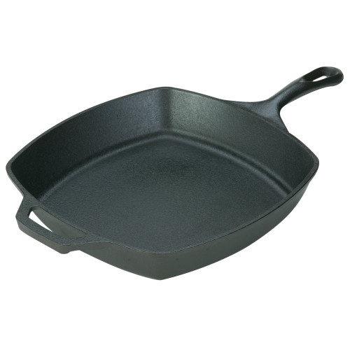 Lodge L8SQ3 10 1/2" Square Pre-Seasoned Cast Iron Skillet