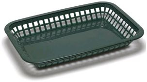 Tablecraft 1079FG Forest Green Rectangle Mas Grande Platter Polypropylene Basket