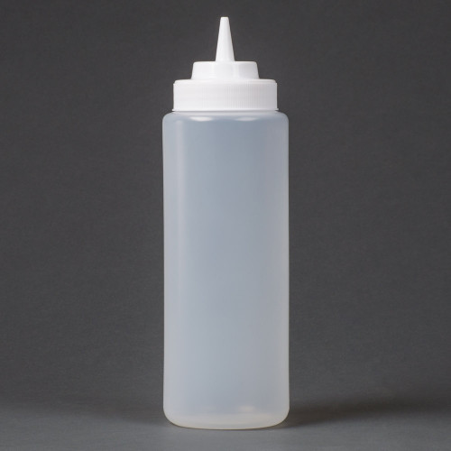 Winco PSW-32 32 oz. Clear Wide Mouth Squeeze Bottle - CLEAR32-EA