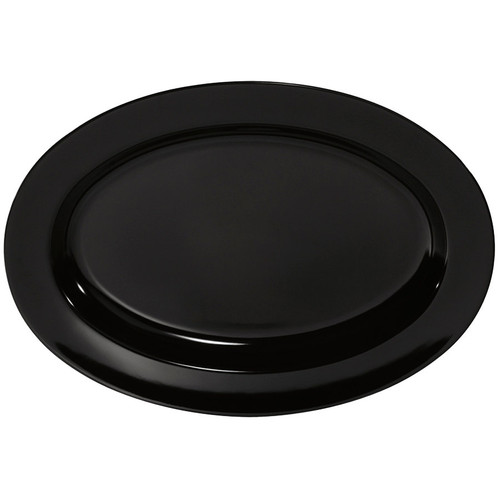 GET ML-14-BK Milano 17" x 12" Black Oval Platter - ML14BK