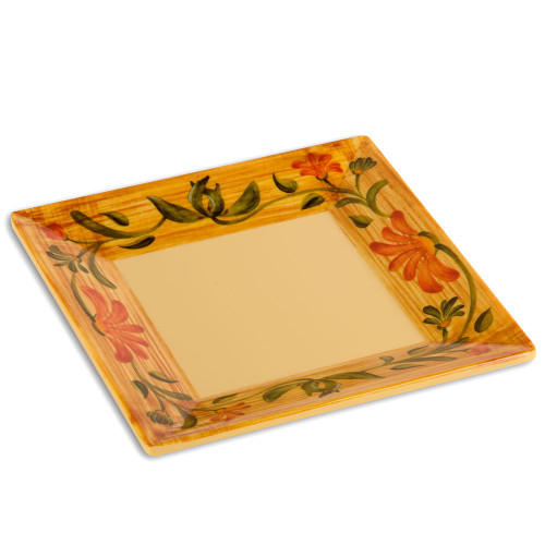 GET ML-90-VN 12" x 12" Square Venetian Plate - ML90V