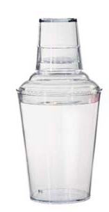 GET SH-175-1-CL 17 1/2 oz. SAN Clear Plastic Cocktail Shaker - SH175C