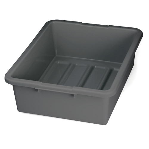Tablecraft 1557G Gray 22" x 15" x 7" Heavy Duty Polyethylene Plastic Bus Tub, Bus Box