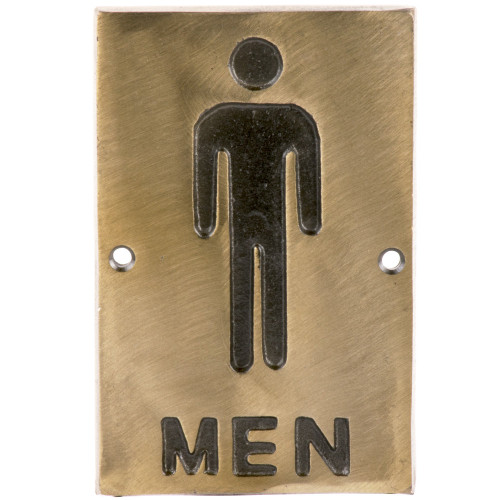 Tablecraft 465635 6" x 4" Bronze Men Sign - SIGN465635