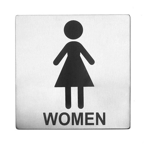 Tablecraft 5" x 5" Stainless Steel Women Sign - B11