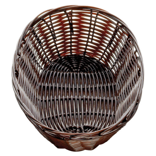 Tablecraft 1474 Brown Oval Rattan Basket 9" x 6" x 2 1/4" - BREAD1474