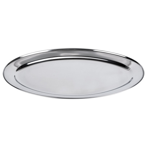 Winco OPL-20 19 5/8" x 13 1/2" Oval Stainless Steel Platter - OPD20
