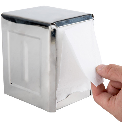 Winco NH-5 LowfoldNapkin Dispenser - Stainless Steel - LOWDC