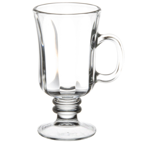 Libbey 5294 8.25 oz. Irish Glass Coffee Mug with Optic Design - L5294