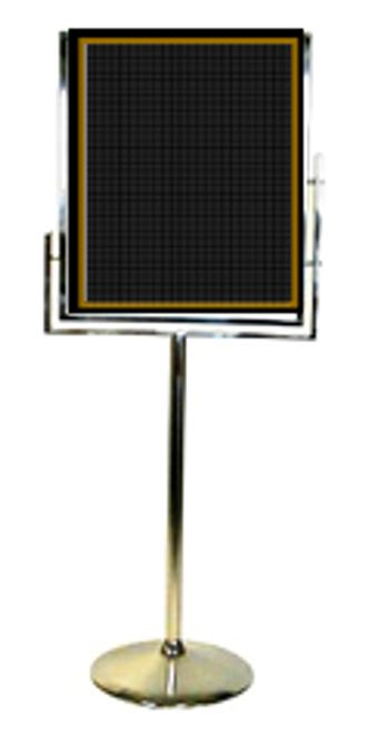 Rainbow Sign CST022 6 22" x 28" Black Marker Board with Chrome Stand