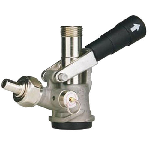 Micro Matic 7485E "D" System Beer Keg Coupler with Black Lever Handle