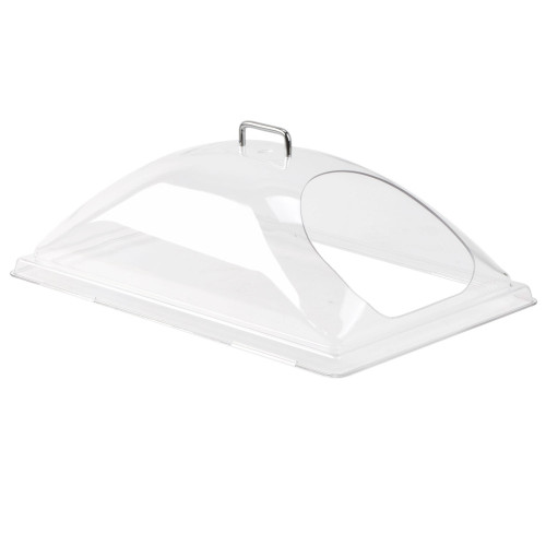 Cambro DD1220ECW Camwear Clear Dome Display Cover with 1 End Cut - for 12" x 20" Trays
