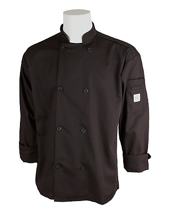 Mercer Culinary M60010BKM Millennia Unisex Cook Jacket with Traditional Buttons, Medium, Black