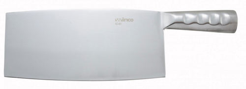 Winco KC-401 8" Heavy-Blade Stainless Steel Cleaver