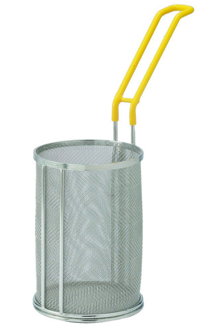 Winco MPF-59 - 5" x 9" Pasta / Blanching Round Basket with Coated Handle