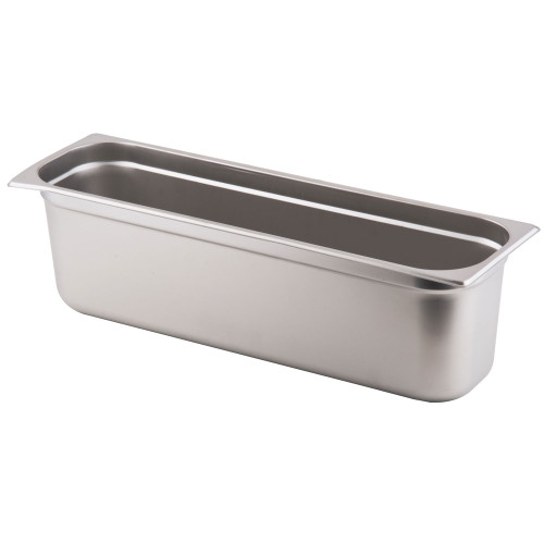 Winco SPJL-6HL 1/2 Size Long Standard Weight Anti-Jam Stainless Steel Steam Table / Hotel Pan - 6" Deep