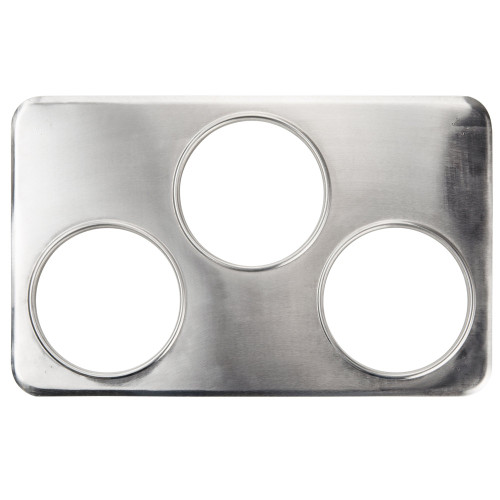 Winco ADP-666 3 Hole Steam Table Adapter Plate - 6 3/8"
