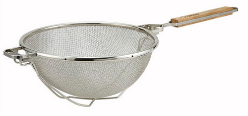 Winco MST-10RB 10 1/2" Tin Heavy-Duty Strainer, Double Mesh Reinforced