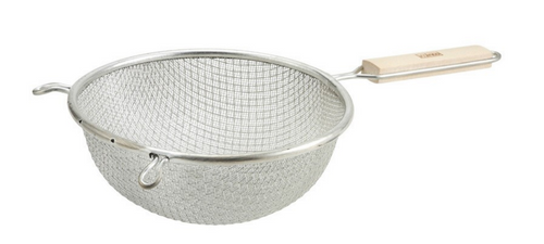 Winco MST-8D 8" Medium Tin Double Mesh Strainer