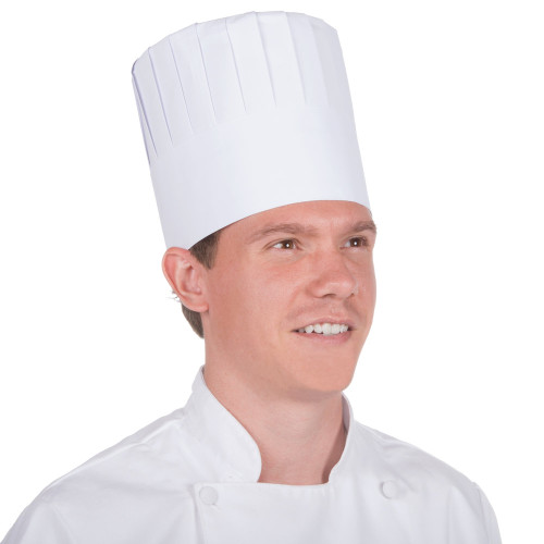Royal Paper RCH7 7" Pleated Disposable Chef Hat