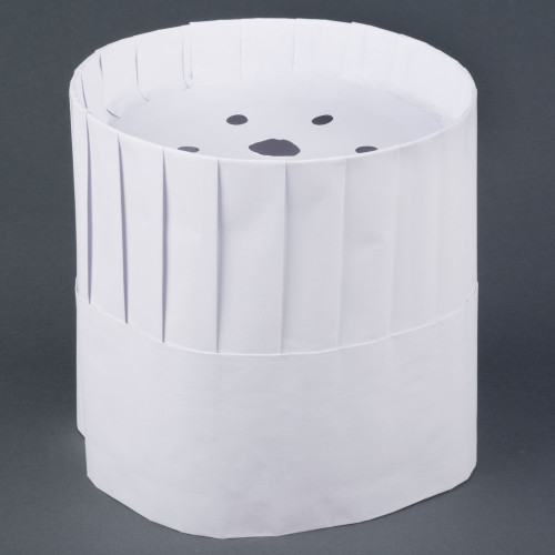 Royal Paper RCH7 7" Pleated Disposable Chef Hat