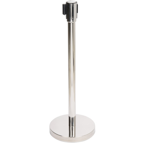 Winco CGS-38S Stainless Steel 36" Crowd Control / Guidance Stanchion with Retractable Belt