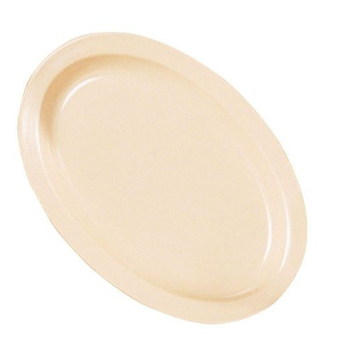 Adcraft MEL-OP10T Tan Melamine Oval Platter 10" x 7" - 24/Pack