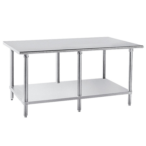 30" x 120" 18-Gauge Stainless Steel Commercial Work Table with Undershelf