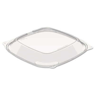 Dart Solo PP2464BDL PresentaBowls Pro Clear Square Lid for 24, 32, 48, and 64 oz. Square Plastic Bowls, Vented - 252 / Case 