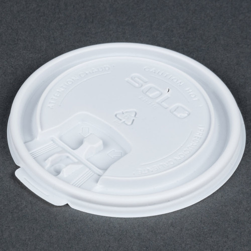 Dart Solo LB3161 12, 16, and 20 oz. White Plastic Tab Lid - 100 / Pack