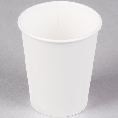 10 oz. White Poly Paper Hot Cup - 1000 / Case