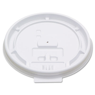 8 oz. White Plastic Tear Tab Lid - 100 / Pack
