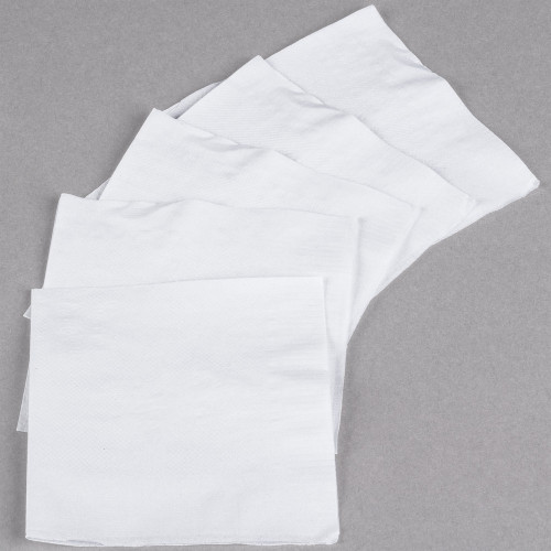 1-Ply White Beverage / Cocktail Napkin - Pack of 500